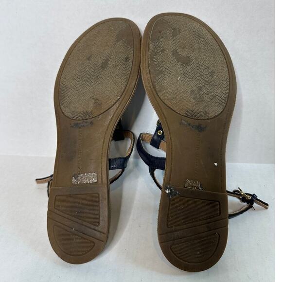 Tommy Hilfiger Size 7.5 Navy Blue Strap Lenita Thong Flat Sandals Summer Vacay - Picture 7 of 8